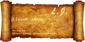 Liszek János névjegykártya