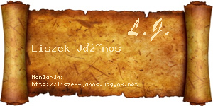 Liszek János névjegykártya