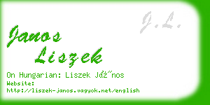 janos liszek business card